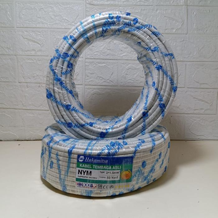 Kabel Nym Tembaga Asli Hakamitsu 2X1.5 50 Yard