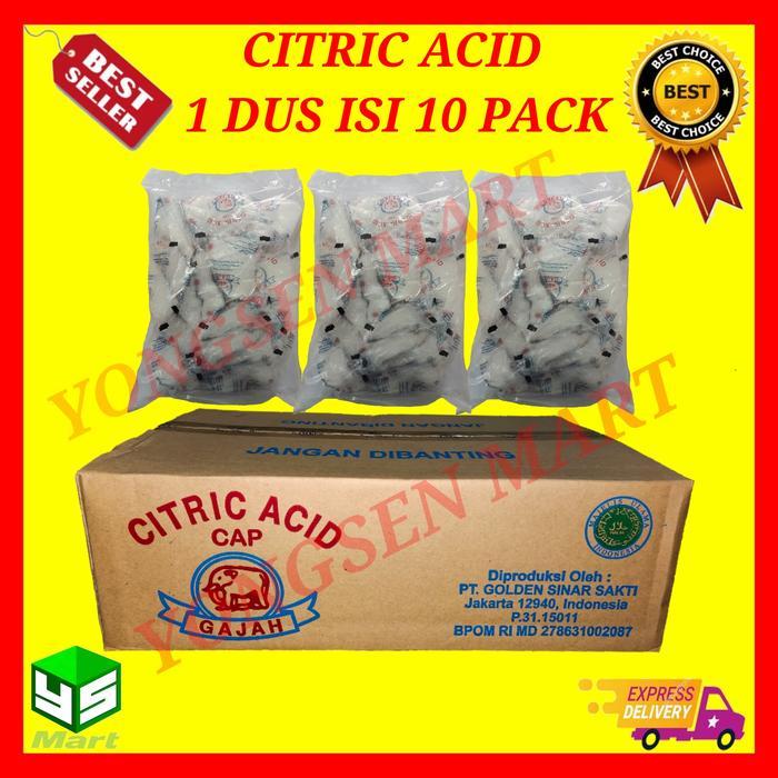 Citric acid cap gajah 1 dus @ 10 pak, asam citrun pemutih pembersih