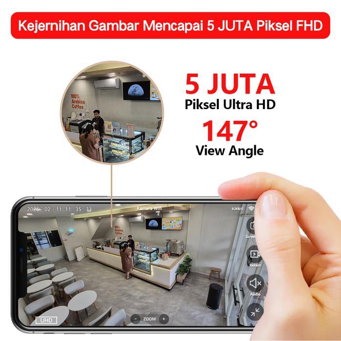 XIHANCAM 5MP CCTV Mini Wifi Kamera Mini CCTV Kecil Tersembunyi CCTV Baterai Tanpa Kabel Konek HP