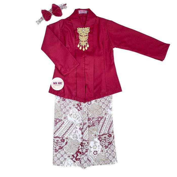 Kata Kids Kebaya Kartini Anak Katun Panjang/Setelan Kebaya Anak