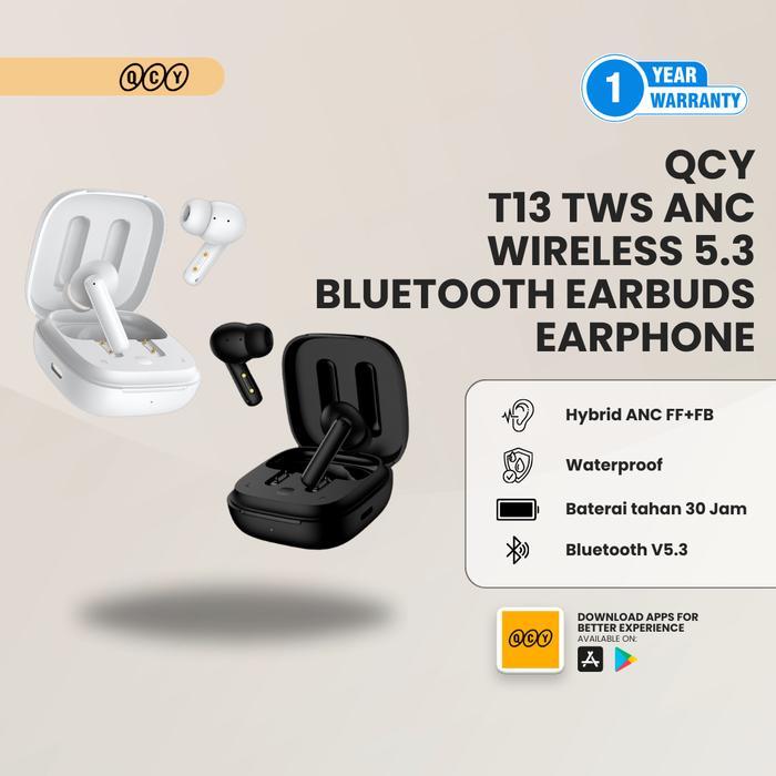 TEREMURAHTERLARIS READY SILAHKAN DIORDER QCY T13 ANC TWS WIRELESS EARBUDS