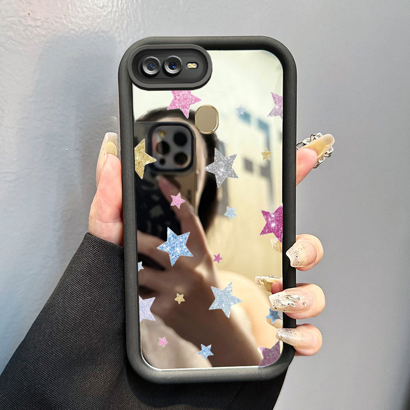 Casing Hp OPPO A7 OPPO A5s OPPO A12 OPPO A12S A11k Case Bintang glitter warna-warni Mirror Kasing si