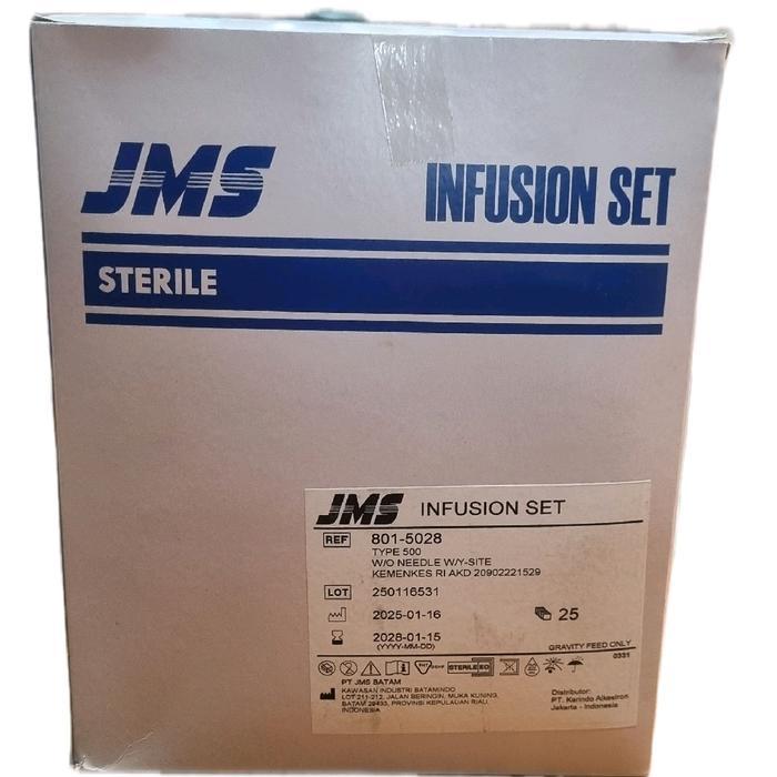 TEREMURAHTERLARIS READY SILAHKAN DIORDER INFUSION SET DEWASA TYPE 500 MERK JMS ISI 25 PCS PER BOK ,