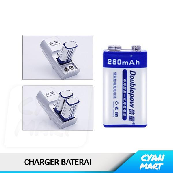 Doublepow Charger Batu Baterai isi Ulang Kotak 9V Rechargeable Battery Original