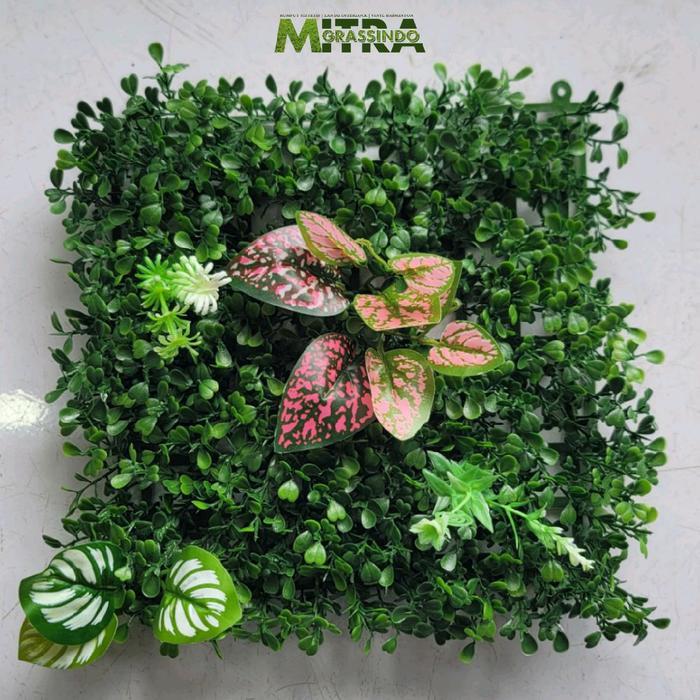 Daun Bunga Plastik Hiasan Dinding Cantik Customize Dekorasi Rumah Panel 25cm x 25cm
