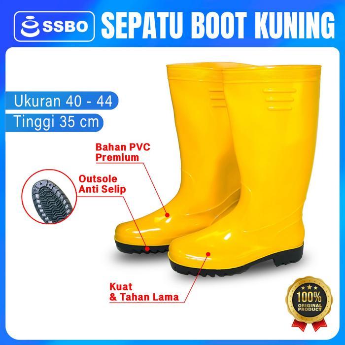 Eiger - Sepatu Boot Panjang Karet Warna Kuning - Sepatu Boots Pria & Wanita Cocok Untuk Kerja