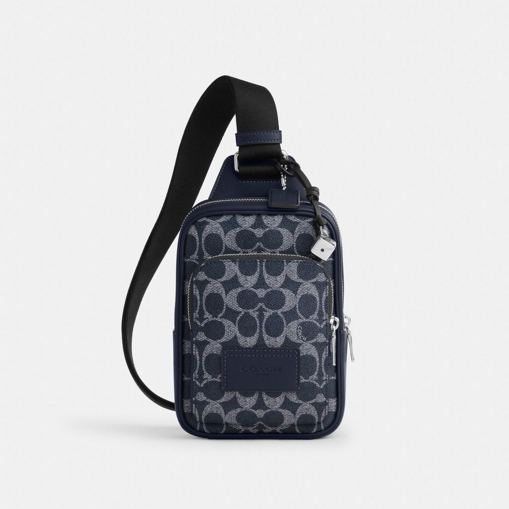 Coach Racer Sling Pack in Signature Canvas with Charms - Tas Selempang Pria