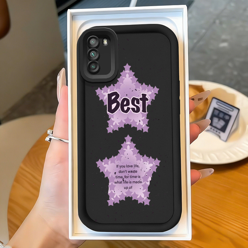 Casing Hp untuk POCO M3 Case Bintang ungu Kasing bagus bahan silikon Cesing Softcase Kesing