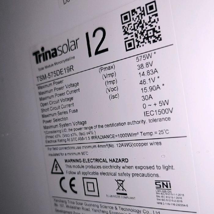 Terlaris Panel Surya Trina Solar 500Wp 550Wp 575Wp 590Wp 620Wp 665Wp 720Wp 800Wp Monocrystaline Perc