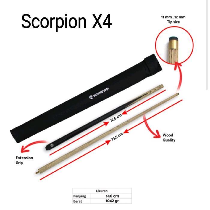 Stick Billiard Dan Tas Billiard Scorpion X4