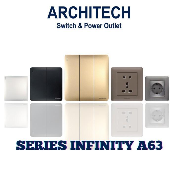 Saklar Lampu / Saklar Architech Infinity / Saklar Grey / Saklar Dobel
