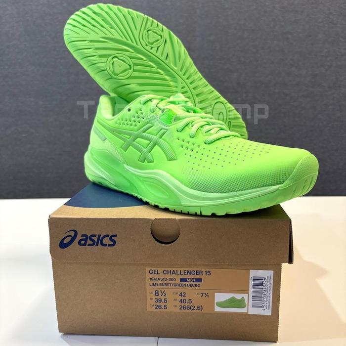 Sepatu Tenis Asics Gel Challenger 15 Lime Burst Green Gecko/Tennis Shoe Asics Gel Challenger 15