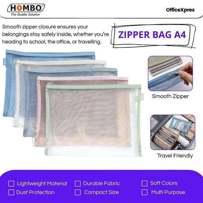 Zipper Bag A4 / Map Zipper / Map Jaring / Map Resleting / Tas Pouch A4