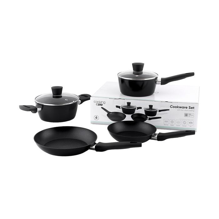Informa Cooking Color Set 6 Pcs Levi Perlengkapan Masak - Hitam Cookware Set Set Wajan Peralatan