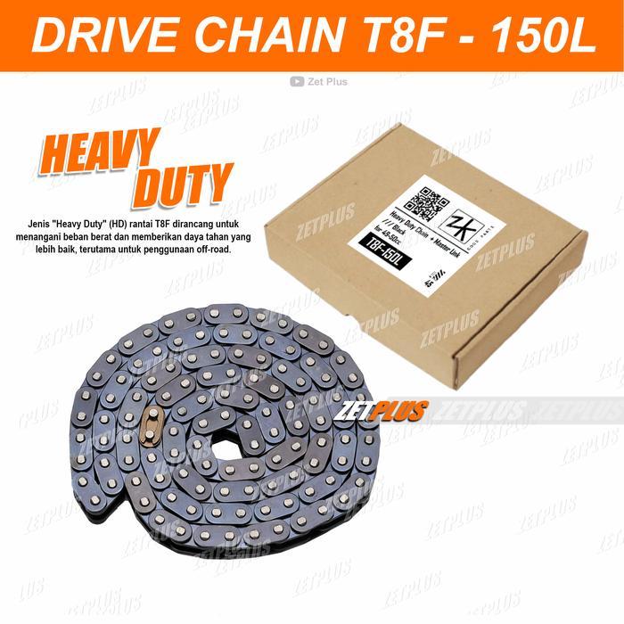 T8F-150L RANTAI TEBAL + SAMBUNGAN / Heavy Duty drive chain mini trail mini atv 50cc motor mini cross