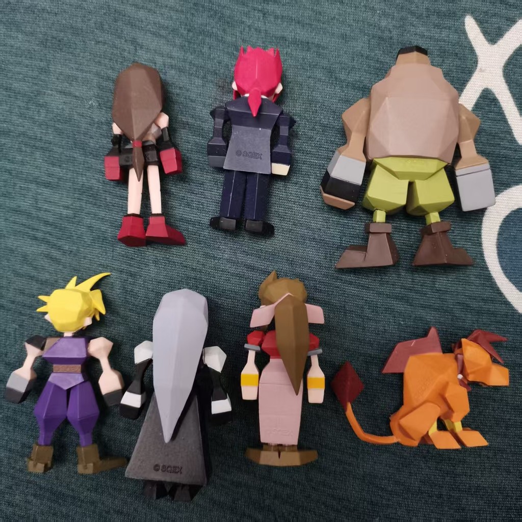Remake FF7 Polygon Mini Figure Cloud Aerith Barret Tifa Red Sephiroth Action Figure PVC Model Gift