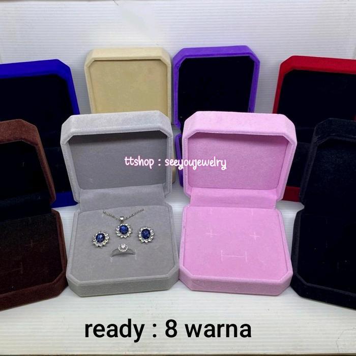 "New" Kotak Set Perhiasan / Box Tempat Perhiasan Emas Set bisa untuk cincin kalung anting emas /