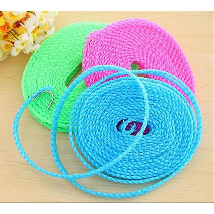 "New" Jamin Tali Jemuran BajuTali Jemuran Kait Clothesline Tali Jemuran Portable
