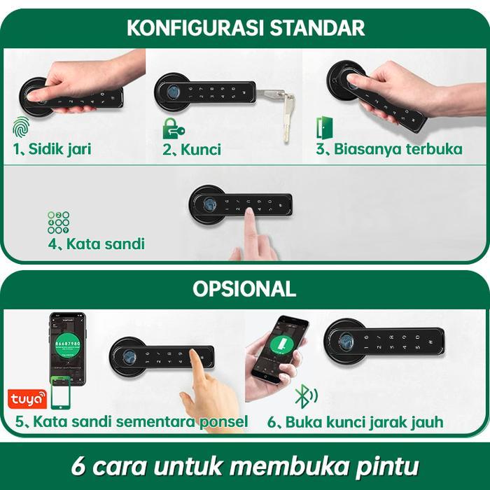GEJIESE Smart Door Lock kunci pintu sidik jari Handle membuka Doorlock Sidik Jari Fingerprint