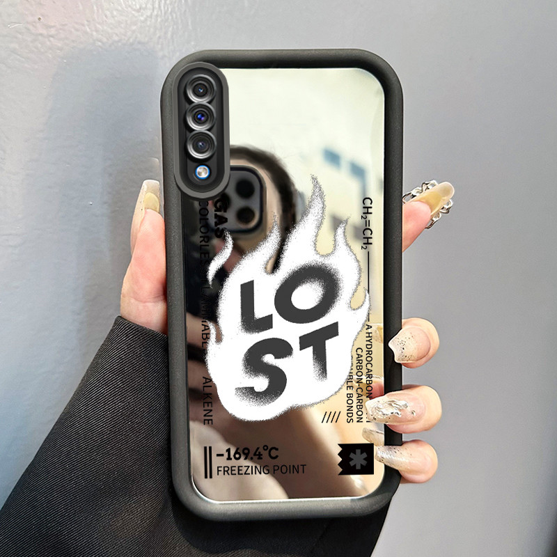 Casing Hp Samsung Galaxy A50 A50s A30s Case Casing Menggambar Kue Pola Kasus cermin tangga HP Kasing