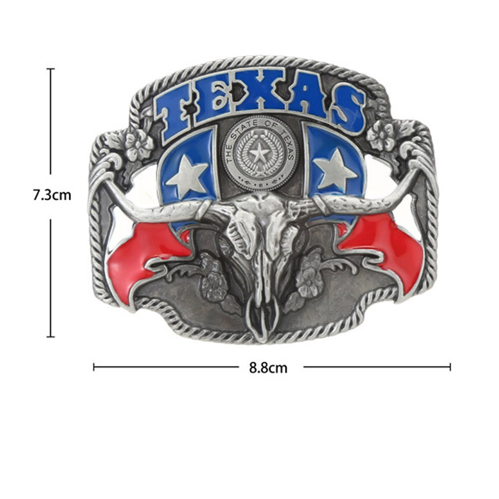 Texas long horn bull heads cowboy belt buckle for man western cowboy buckle without belt custom