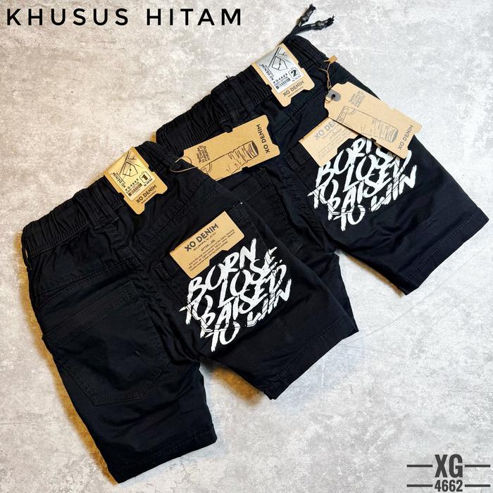 JKT KIDS CHOICE 4-12 Tahun Celana Pendek Chinos HITAM STYLUS ByXO Denim Celana Katun Anak Laki-Laki