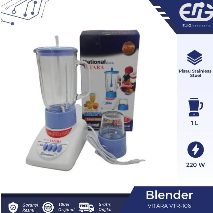 BLENDER NATIONAL VITARA 2 in 1 KACA 6 MATA PISAU hemat listrik 190 watt blender kaca Blender QQ