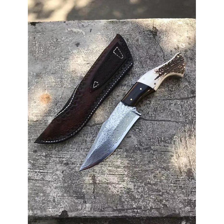 Damascus Knife FULL TANG / Pisau Damascus / Pisau Berburu