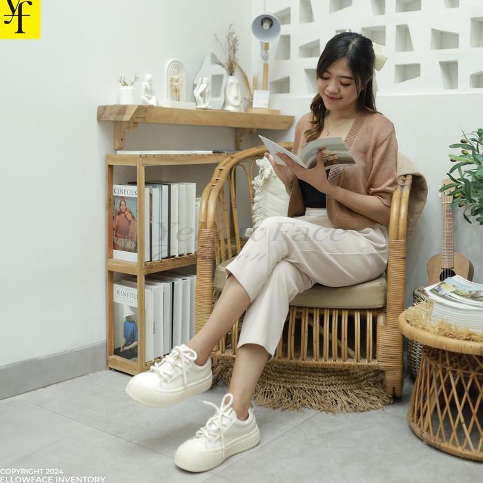 READY Yellowface Uniqco Pants Celana Panjang Ankle Pants Korean Style - Celana Wanita Kulot - Katun