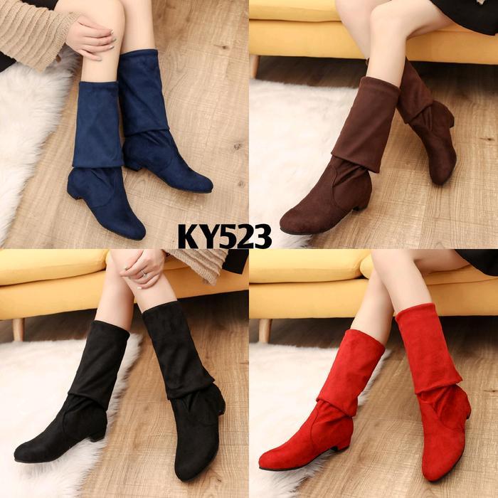 Boots winter overknee elastic #KY523 Bisa buat line dance boots diatas lutut boots wanita Shoes CSY