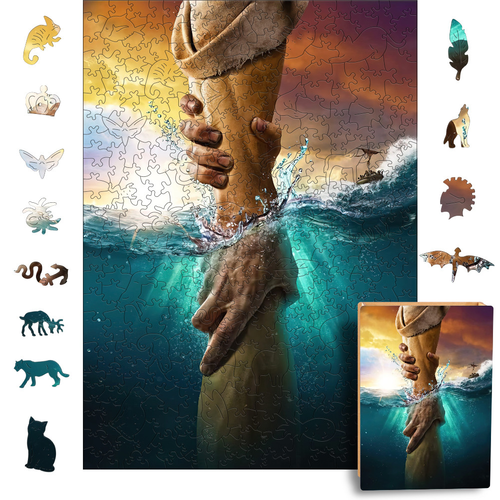 The Hand Of God Jigsaw Puzzle Activity Games Jesus Christ Wooden Puzzle Art Playset Marvel Wood