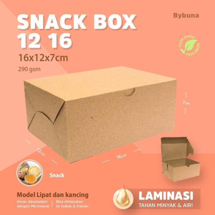 Dus SnackBox Large 12x16x7 Box Makanan Kotak Kue Dus Snack
