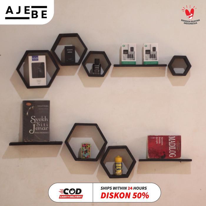 Hiasan Dinding Kayu Hexagonal Tempel Minimalis Model Terbaru