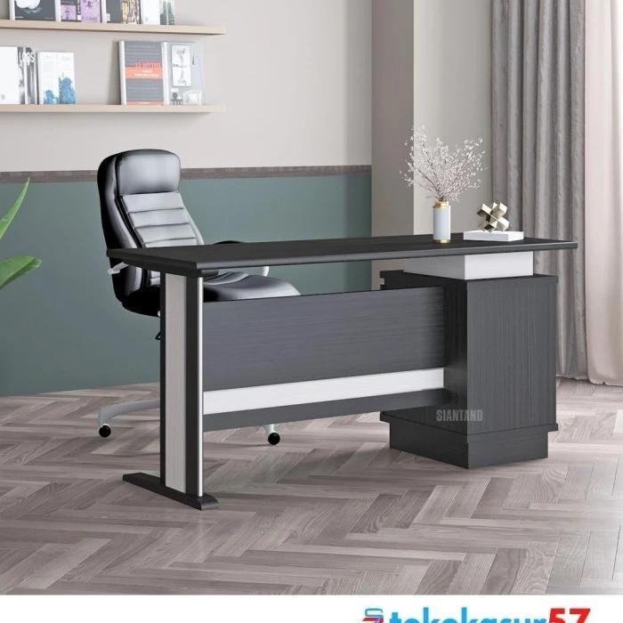 SIANTANO Meja Kerja Belajar Kantor OT150 Minimalis dengan Laci & Pintu Bahan Partikel Board MDF