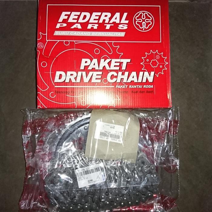 Gir / Gear Set K15 Cb150R Old (Gir 15T-45T + Rantai 428-124L) Federal