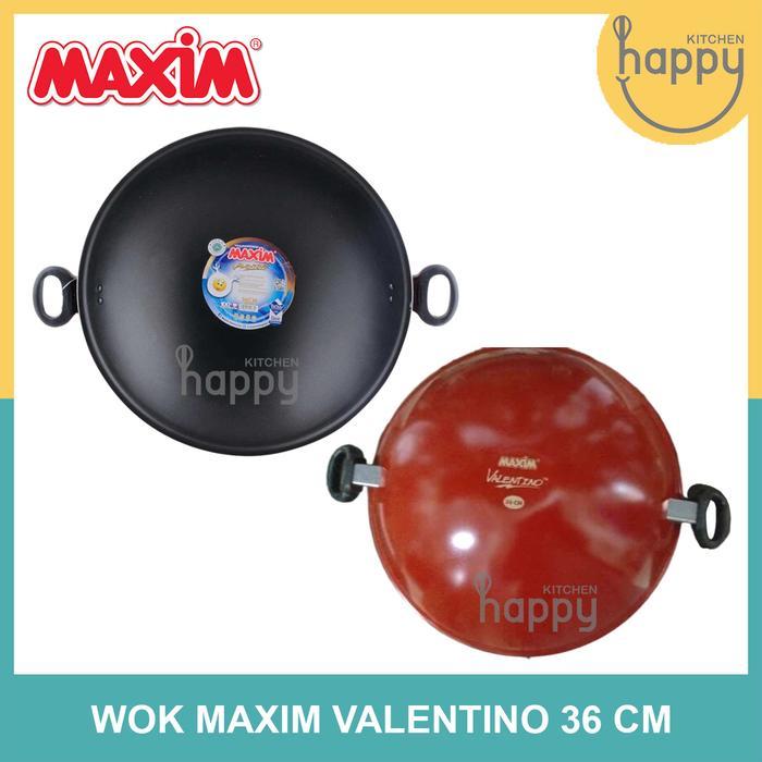 Wok Maxim Teflon 36 CM Panci Wajan Goreng Maxim Anti Lengket