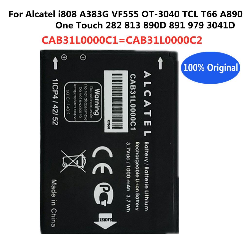 New CAB31L0000C1 CAB31L0000C2 Phone Battery For Alcatel i808 A383G VF555 OT-3040 TCL T66 A890 One To