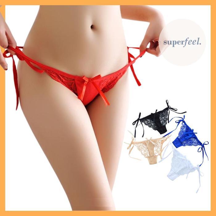 SFL CELANA DALAM SEXY WANITA THONG G STRING PEREMPUAN MODEL IKAT SAMPING TALI RENDA CD KOLOR BROKAT