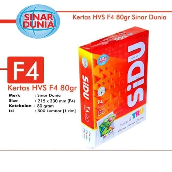 Kertas HVS F4 80gr sidu 1 dus