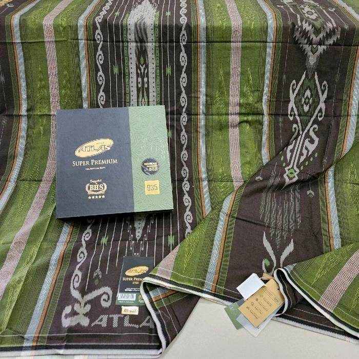 Sarung Atlas Super Premium Gold Hijau (Best Seller) Kain Adem Motif Songket Premium Timbul Sarung
