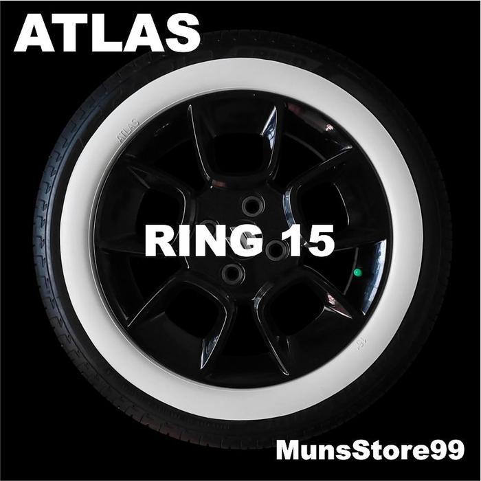 Lis Ban Mobil White Wall Ban Mobil Velg Ring 15 Putih Polos Atlas Original Promo