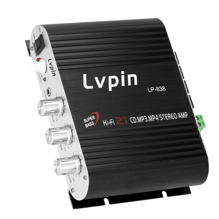 Lvpin Mini Hifi Stereo Amplifier Treble Bass Booster 12V 20W / Lp-838 /Amplifier Power Speaker Toa