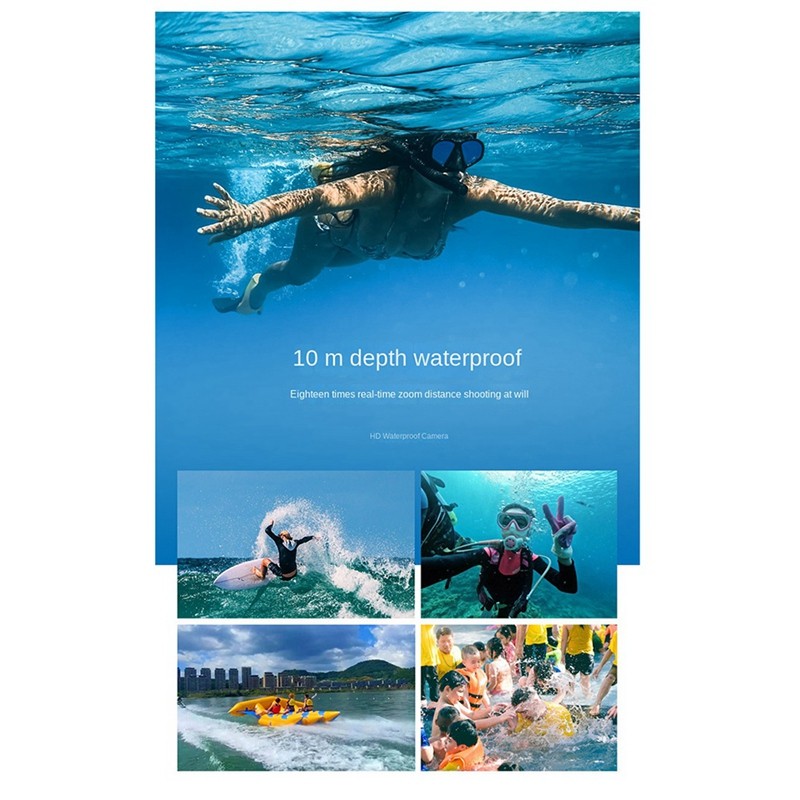 T35C Waterproof Camera D50 Dual Screen Selfie Outdoor Sports HD Diving Underwater IP68 10 Meters