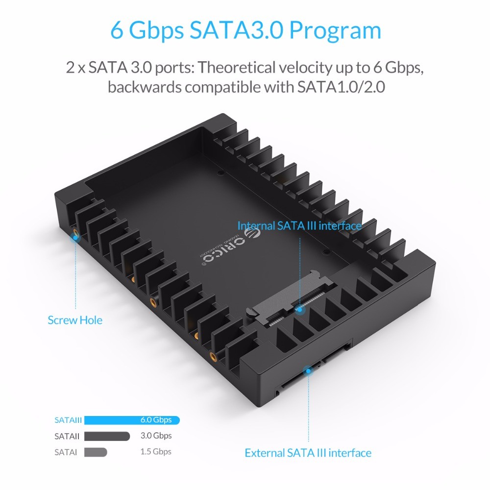 ORICO 2.5 to 3.5 inch Hard Drive Caddy Support SATA 3.0 Support 7 / 9.5 / 12.5mm 2.5 inch SATA HDD