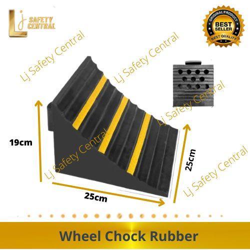 Rubber Wheel Chock Besar Mobil Container Truk / Ganjalan Ban Karet