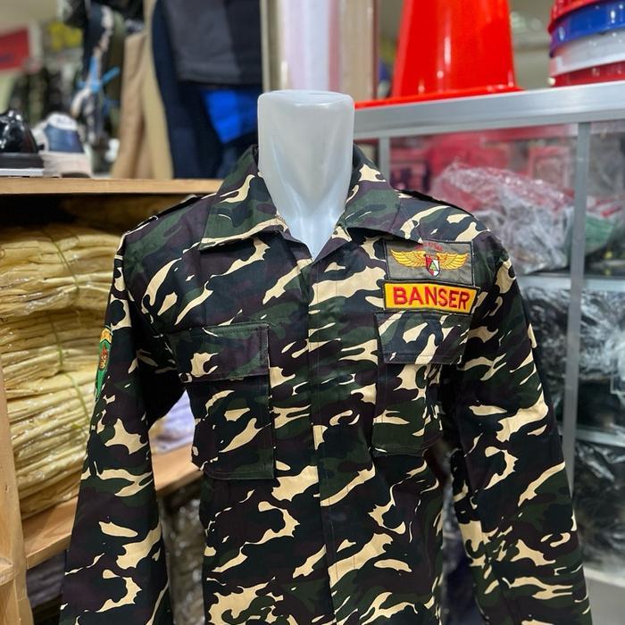 Baju Seragam Banser Lengan Panjang + Celana Bahan Katun Premium Set Seragam GP Ansor untuk Lapangan