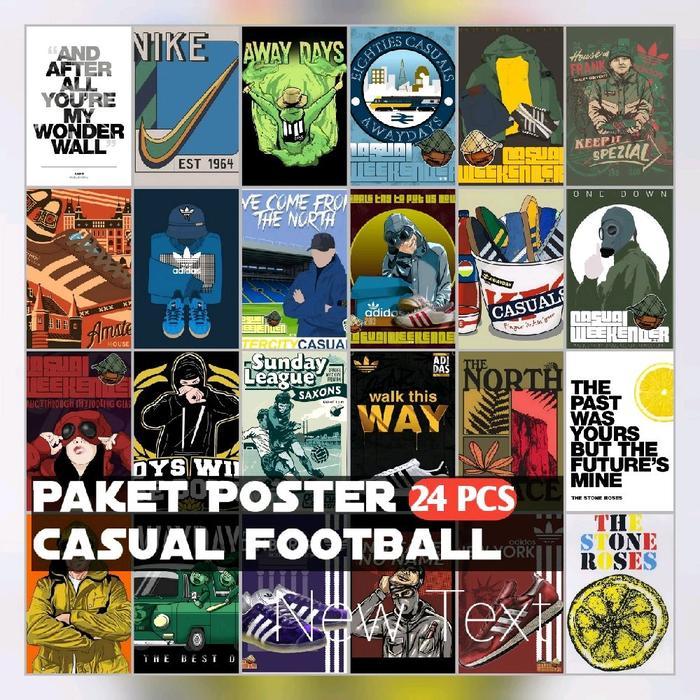 [24pcs] Paket Poster Tema Casual Aesthetic - Poster Casual Kekinian untuk Dekorasi Kamar