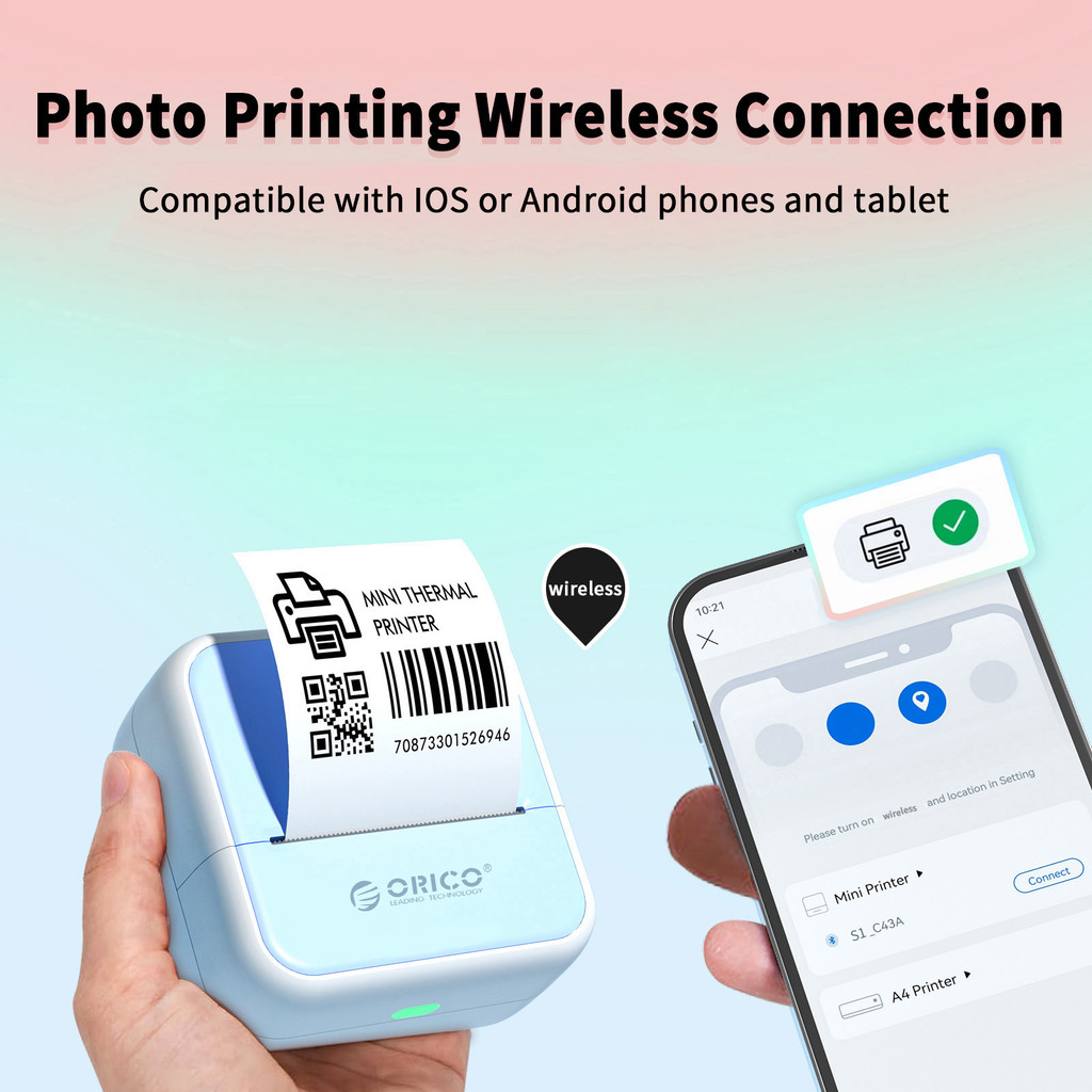 Mini Thermal Printer, DIY Printer, Ink-Free, Suitable For Students, Office And Memory Preservation