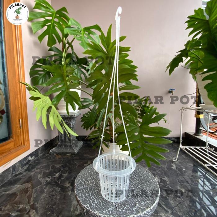"New" pot bunga tanaman gantung nkt netpot 14cm BENING - nkt netpot anggrek