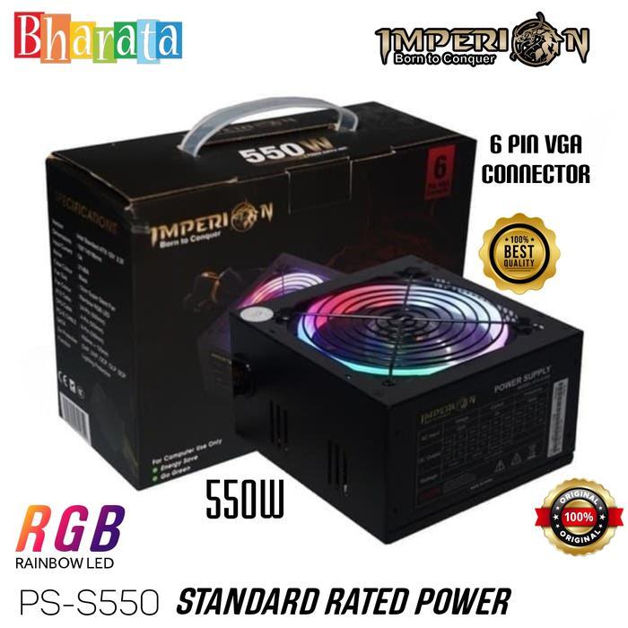 POWER SUPPLY IMPERION 550W VGA 6-PIN RGB PSU PS-S550